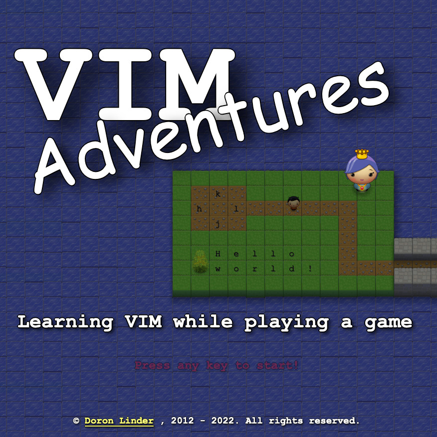 Captura de tela: jogo VIM adventures, ideal para praticar seus primeiros passos no VIM.