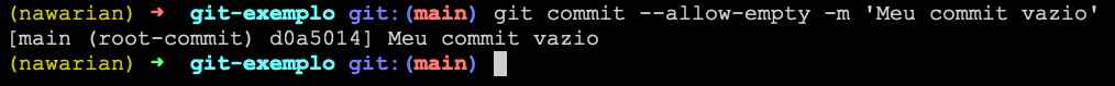 Criando um commit vazio com git commit --allow-empty